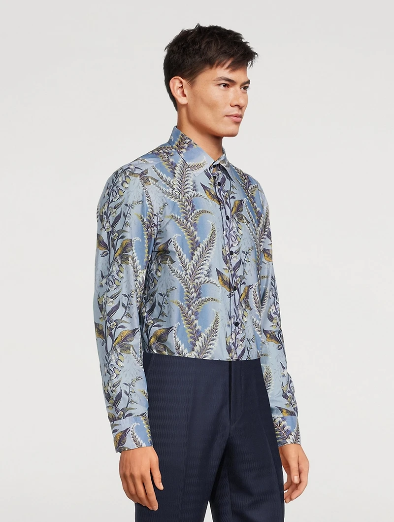 Cotton Dress Shirt Floral Print