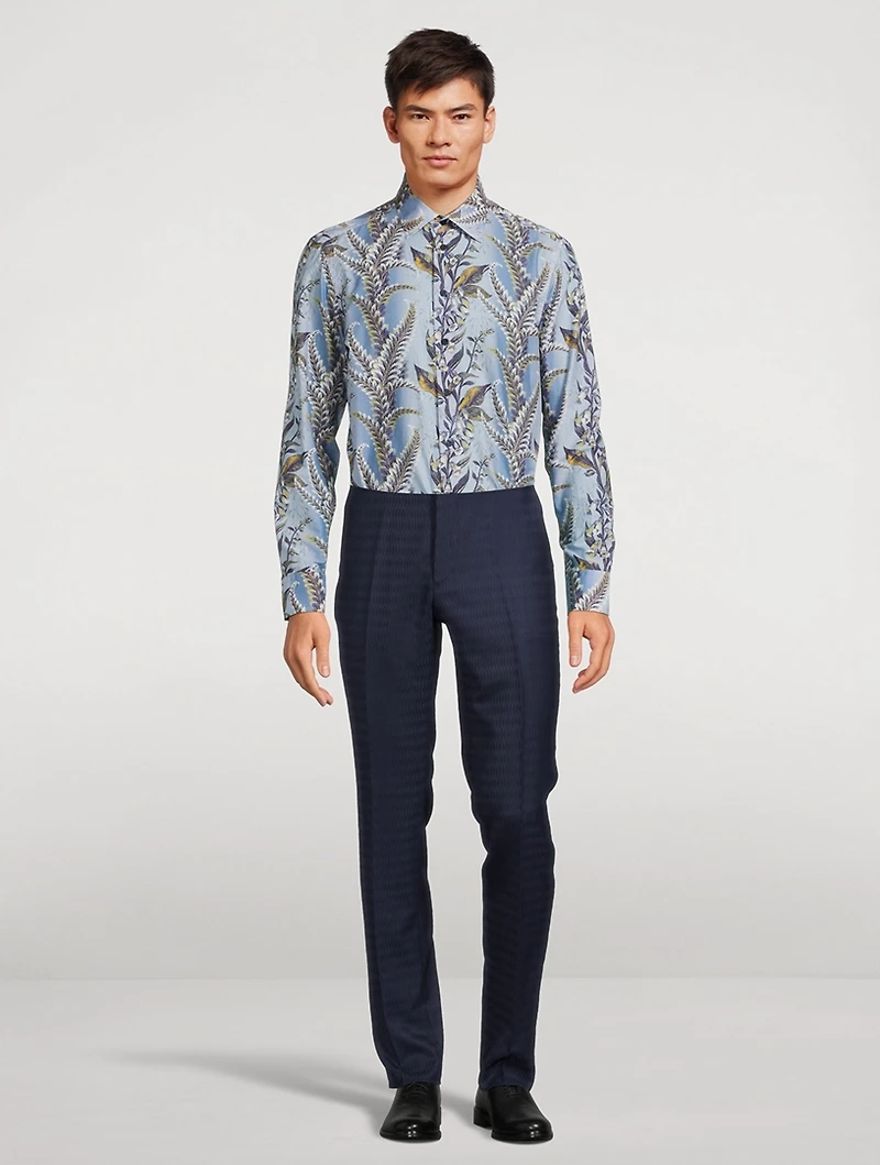 Cotton Dress Shirt Floral Print