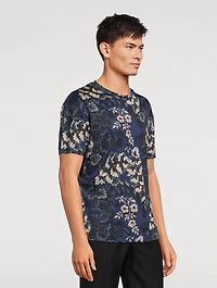 Silk T-Shirt Leaf Print