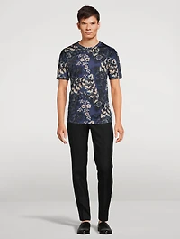 Silk T-Shirt Leaf Print