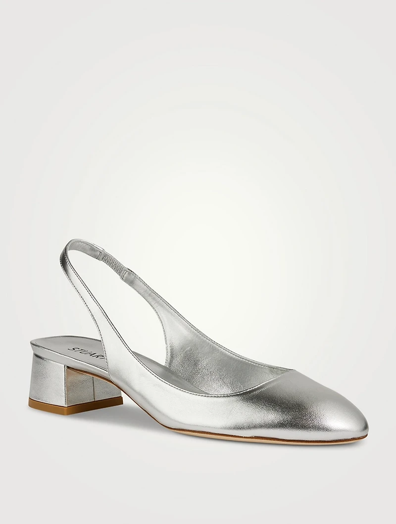 Vivienne Metallic Leather Slingback Pumps