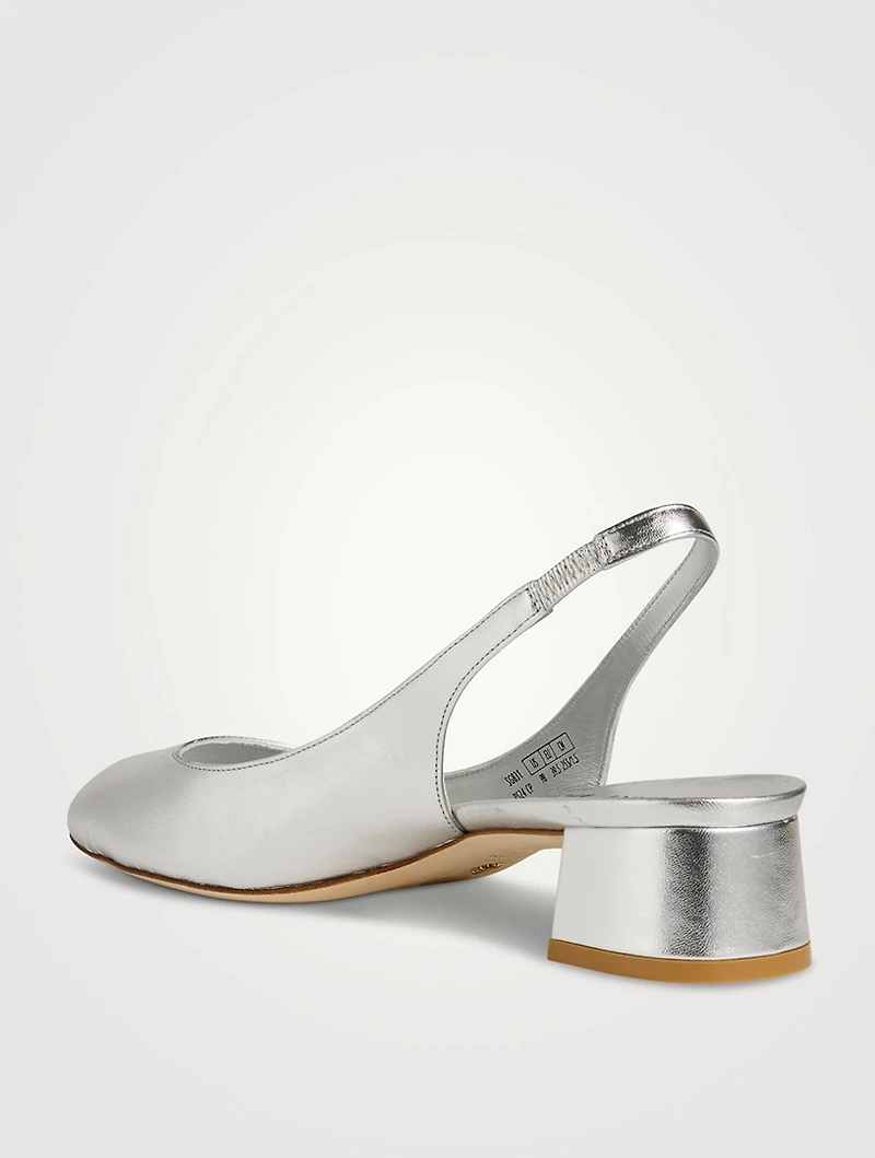 Vivienne Metallic Leather Slingback Pumps