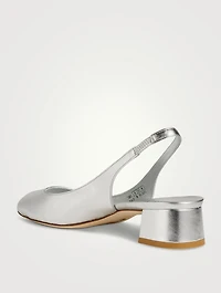 Vivienne Metallic Leather Slingback Pumps