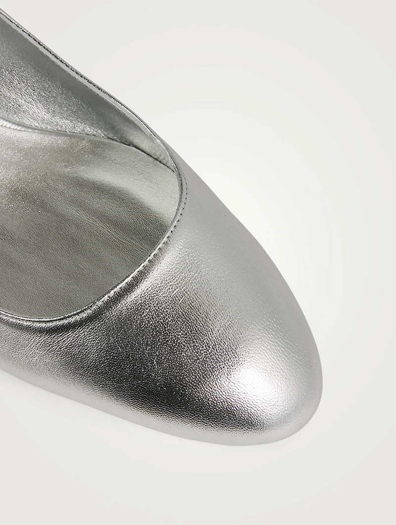 Vivienne Metallic Leather Slingback Pumps