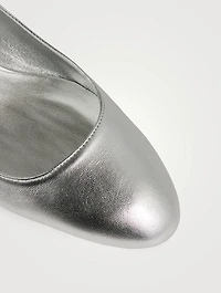 Vivienne Metallic Leather Slingback Pumps