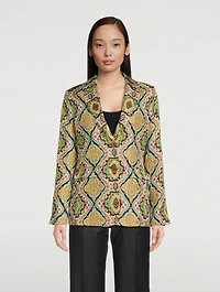 Silk Printed Blazer