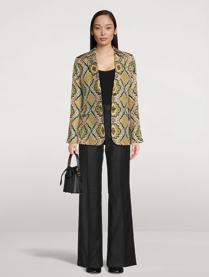 Silk Printed Blazer
