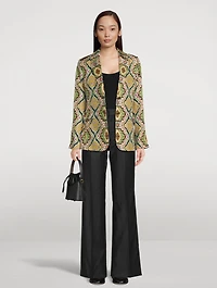 Silk Printed Blazer