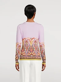 Silk-Blend Sweater Bouquet Print