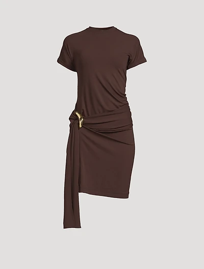 Draped Jersey T-Shirt Dress