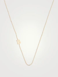 Love Letter 14K Gold B Initial Single Diamond Necklace