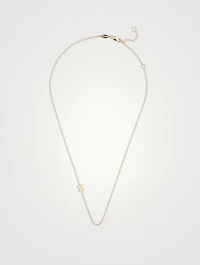 Love Letter 14K Gold B Initial Single Diamond Necklace