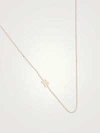 Love Letter 14K Gold B Initial Single Diamond Necklace