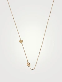 Love Letter Kelly 14K Gold Tennis Racket And Heart Necklace With Diamond