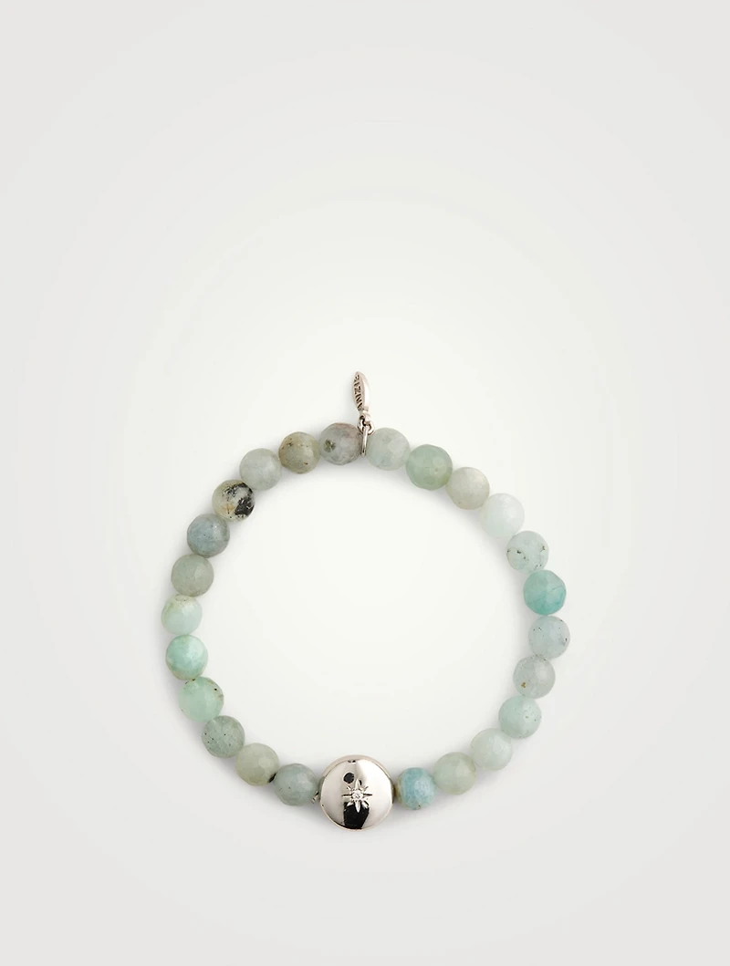 Bohème Faceted Aquamarine And Sterling Silver Bracelet With White Topaz