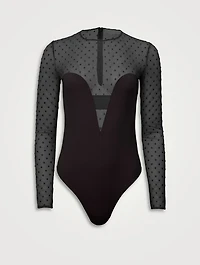 Dotty Jersey Plunge Bodysuit