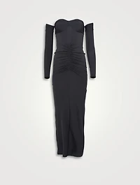 Jersey Ruched Midi Dress
