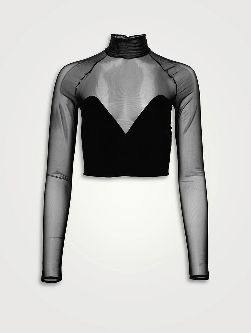Mesh Mockneck Top