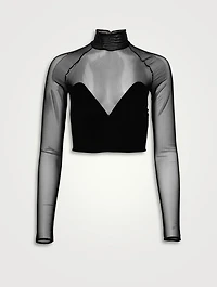 Mesh Mockneck Top