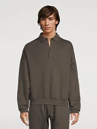 Cotton-Blend Polo Sweatshirt