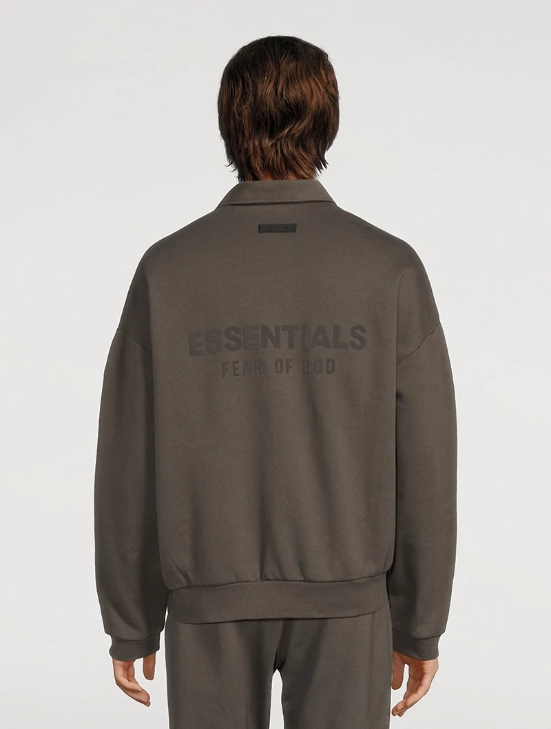 Cotton-Blend Polo Sweatshirt