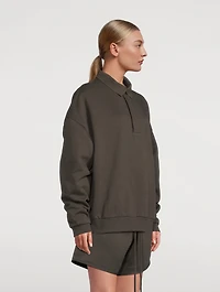 Cotton-Blend Polo Sweatshirt