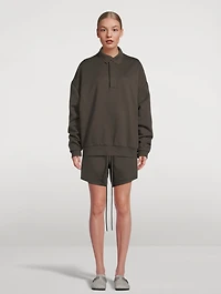 Cotton-Blend Polo Sweatshirt