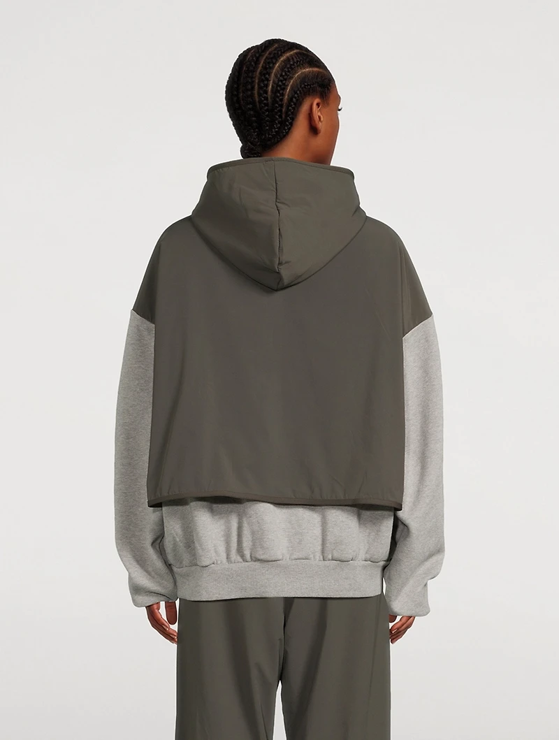 Nylon Fleece Hooded Sweater