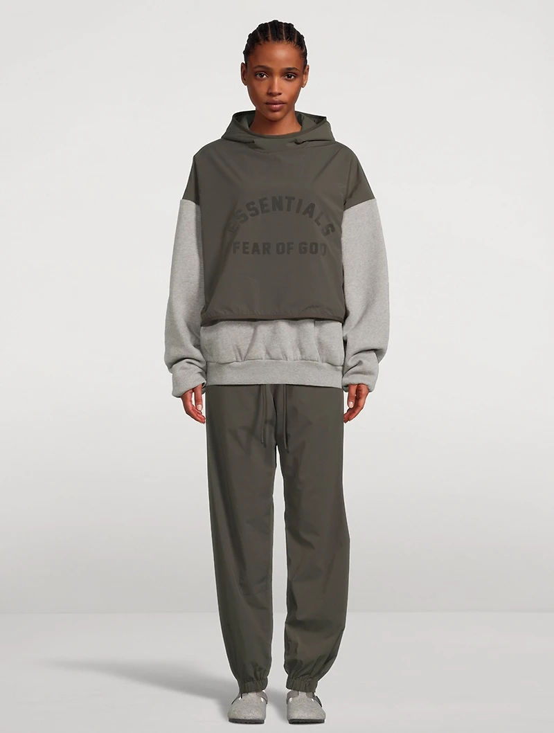 Nylon Fleece Hooded Sweater