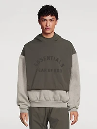 Nylon Fleece Hooded Sweater