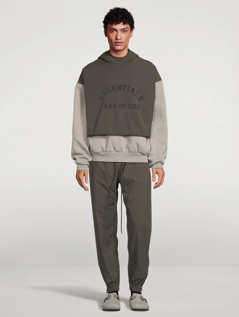 Nylon Fleece Hooded Sweater