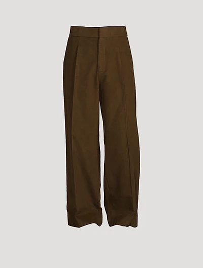 Moleskin Wide-Leg Pants