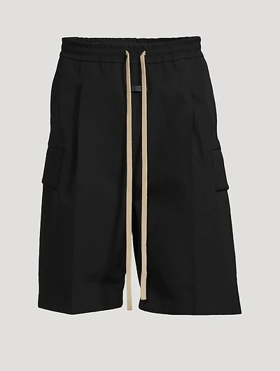 Wool-Blend Cargo Shorts