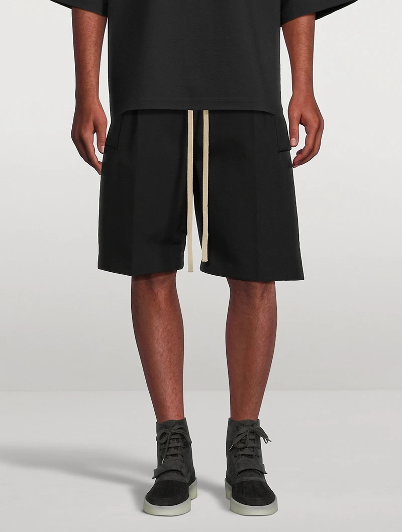 Wool-Blend Cargo Shorts