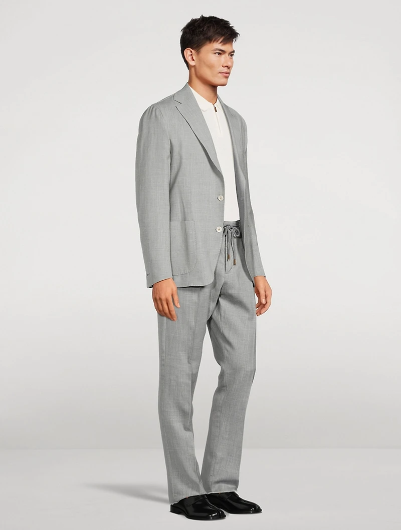 Wool Silk And Linen Two-Piece Suit