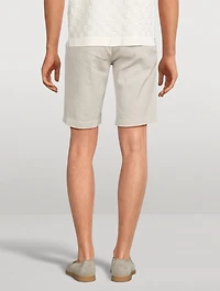 Linen And Cotton Stretch Shorts