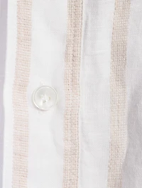 Linen Shirt Striped Print