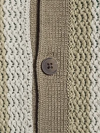 Crochet Stripe Short-Sleeve Shirt