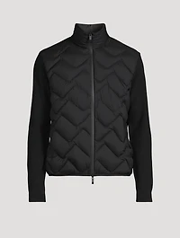 Wool-Blend Down Padded Cardigan