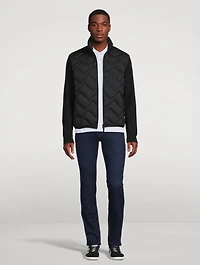 Wool-Blend Down Padded Cardigan