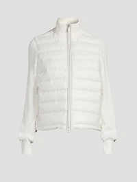 Mixed-Media Puffer Jacket