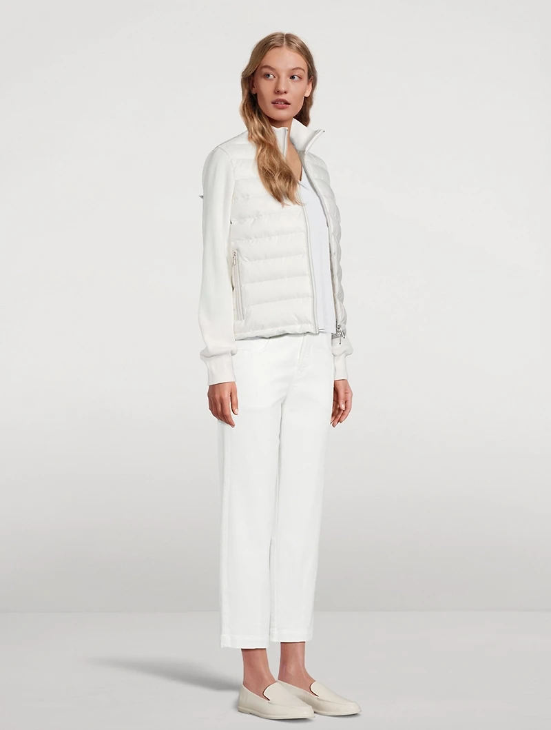 Mixed-Media Puffer Jacket
