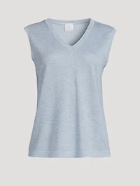 Sleeveless Metallic Knit Top