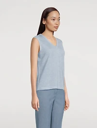 Sleeveless Metallic Knit Top