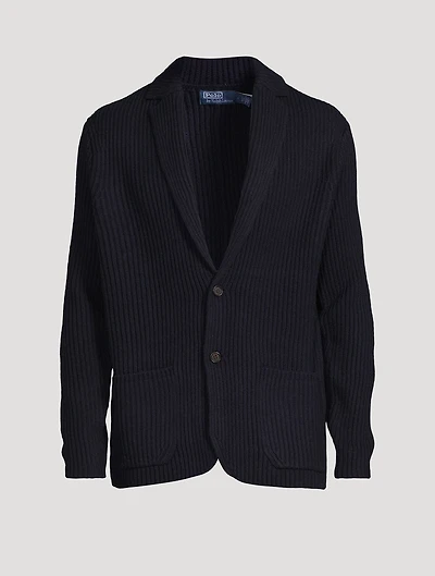 Wool-Blend Blazer Cardigan