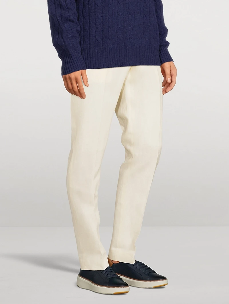 Linen Slim-Fit Pants