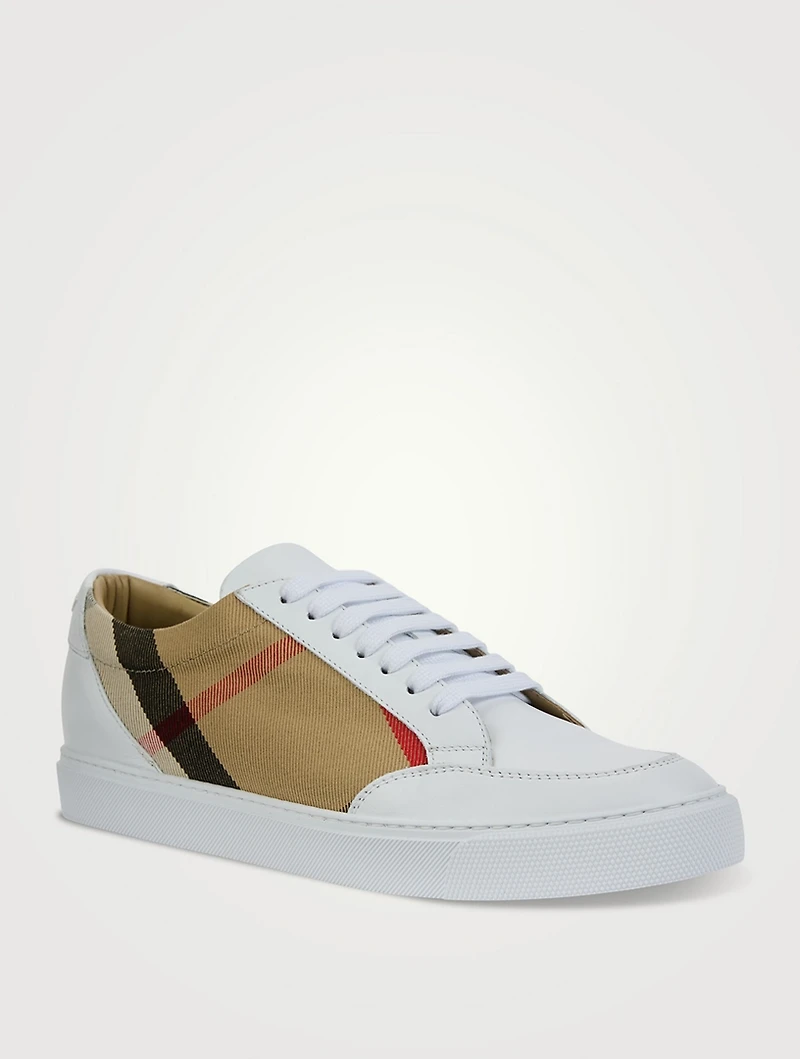 Salmond Leather Sneakers Check Print
