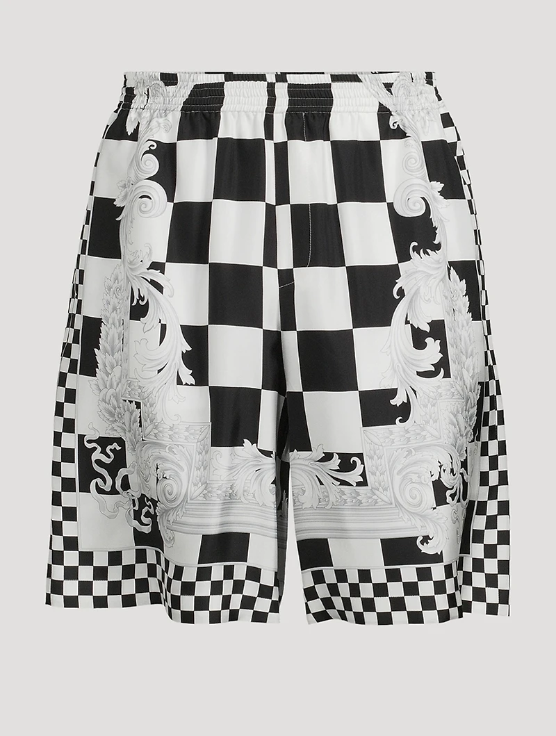 Contrasto Medusa Silk Shorts