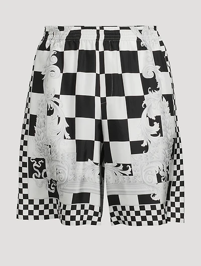 Contrasto Medusa Silk Shorts
