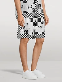 Contrasto Medusa Silk Shorts